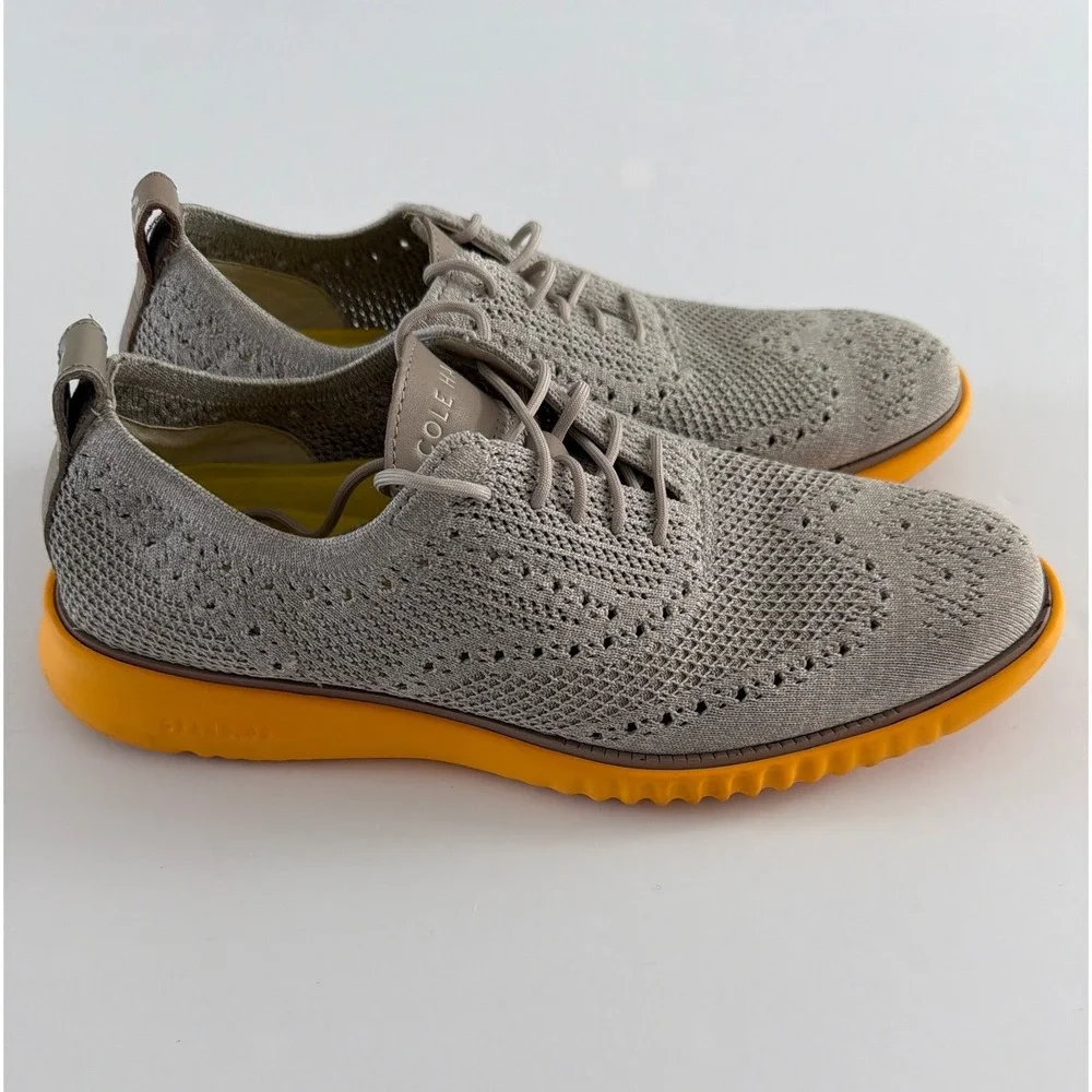 Cole Haan Zerogrand Stitchlite Wingtip Oxford Grey Orange Mens 10M C37260
